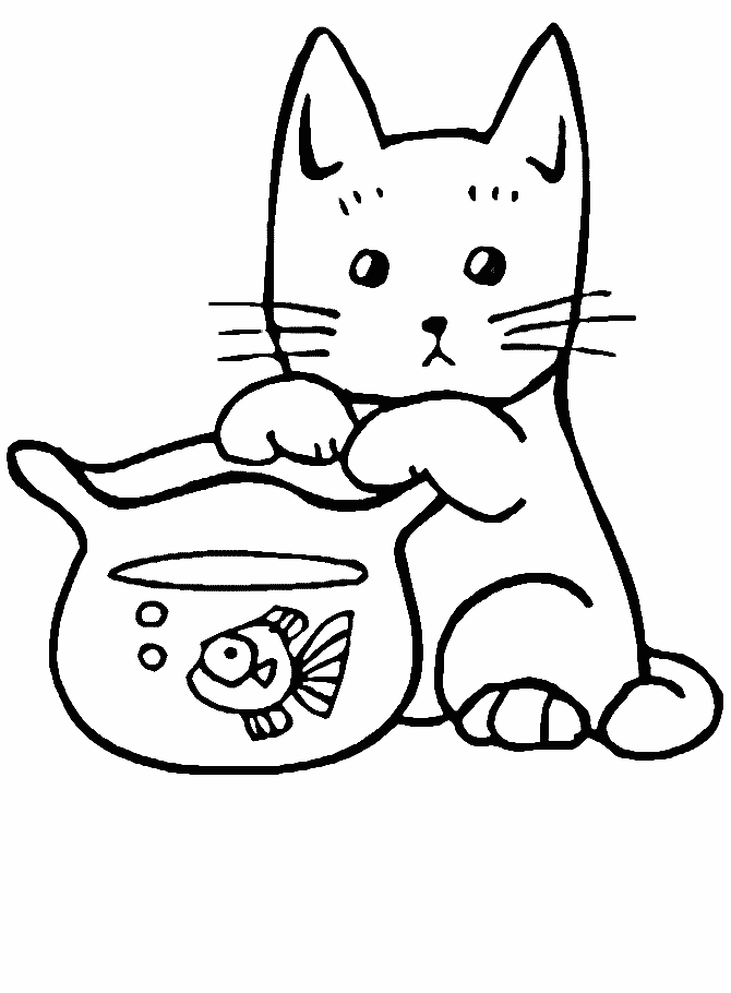 Printable Cats Cat Animals Coloring Page | Coloring Pages 4 Free