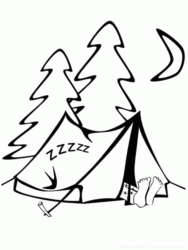 Cool Camping Coloring Pages For Preschoolers | Laptopezine.