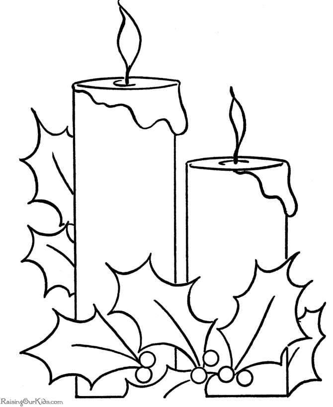 Christmas Candle Coloring Pages Images & Pictures - Becuo