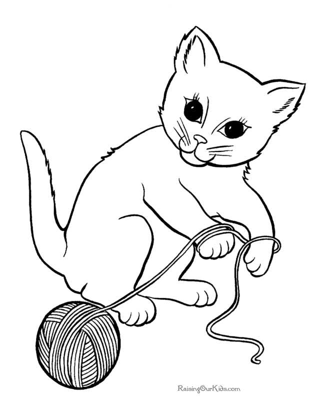 Kitty Cat Pictures To Color - Coloring Home