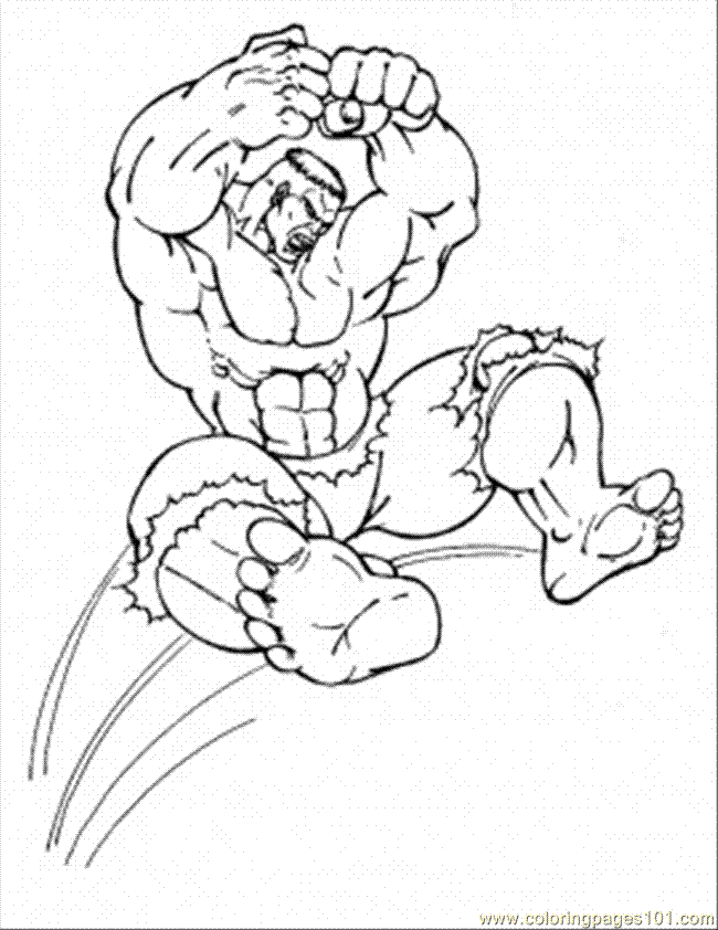 Coloring Pages Jumping Hulk (Cartoons > Others) - free printable 