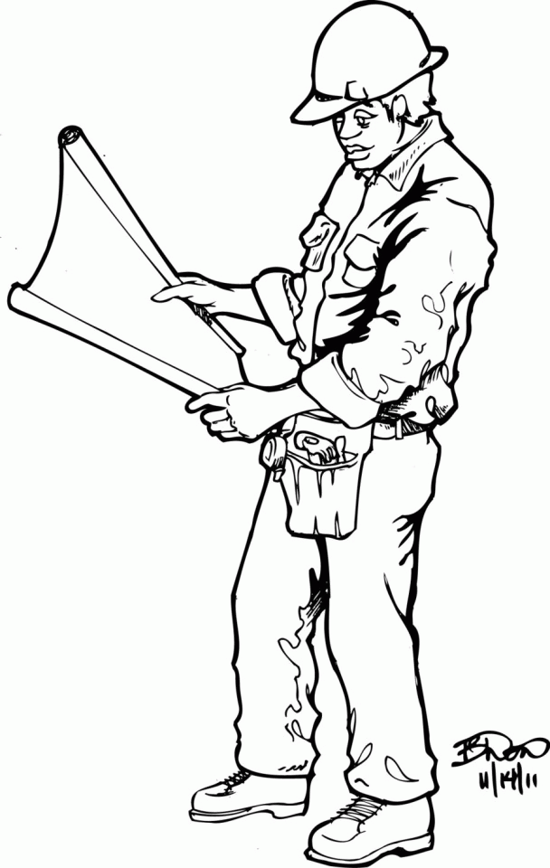 Construction worker coloring pages | coloring pages