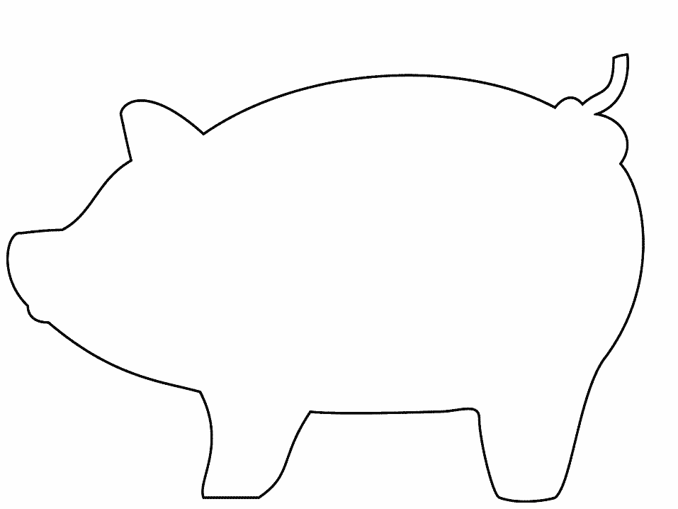 Printable Simple-shapes # Pig Coloring Pages