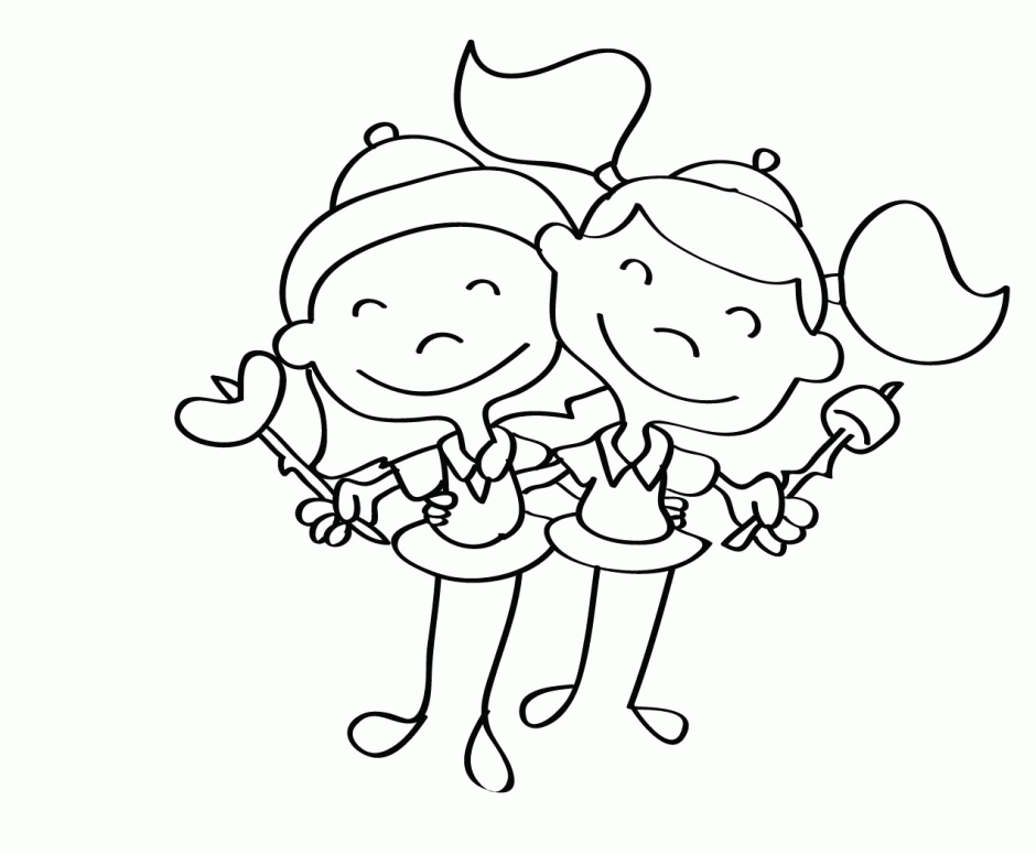 two children Colouring Pages