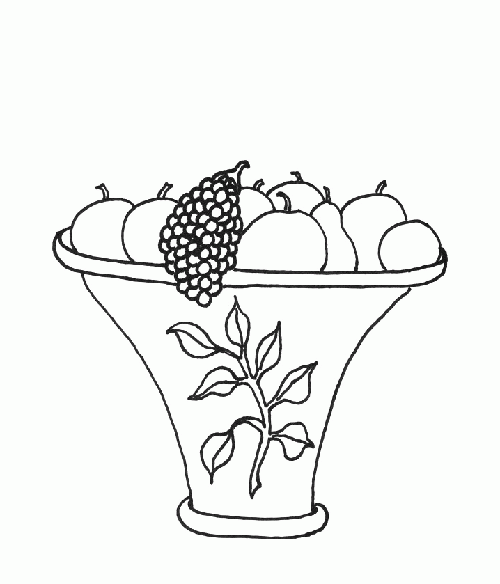 Pictures Baskets Containing Fresh Fruit Coloring Pages Kids 