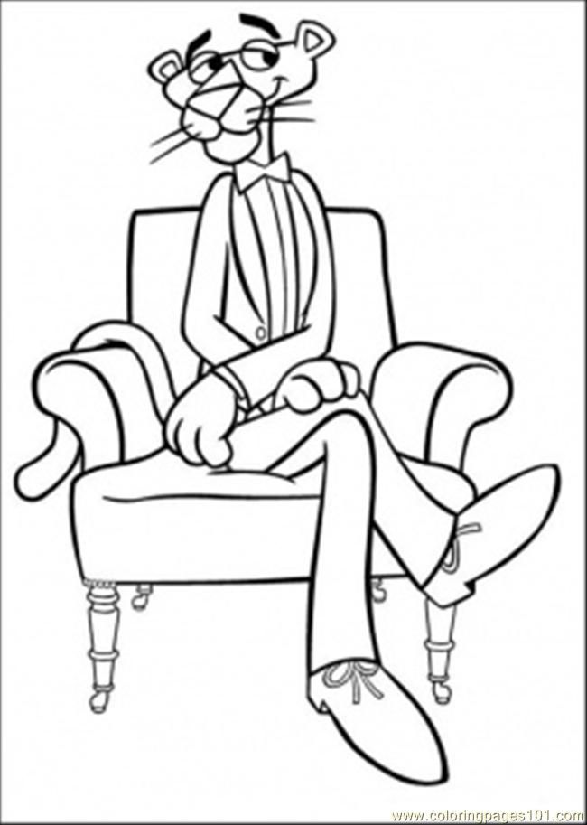 Coloring Pages Waiting In The Chair (Cartoons > Pink Panther 