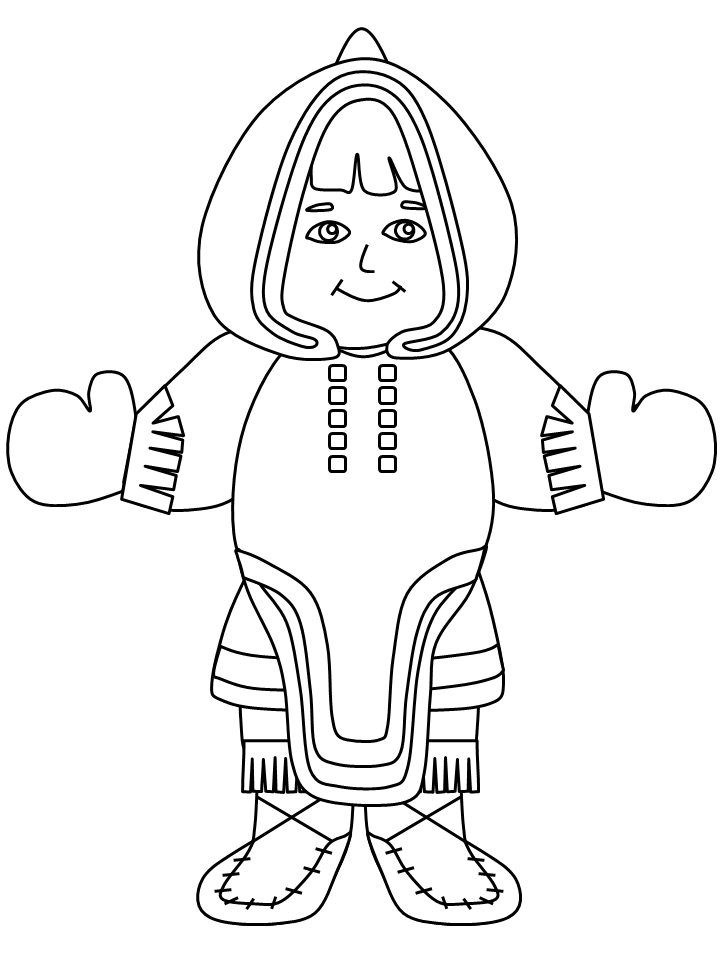 Inuit Girl2 Countries Coloring Pages & Coloring Book