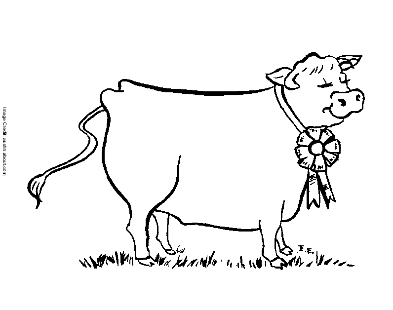 Prize Cow - Free Coloring Pages for Kids - Printable Colouring Sheets
