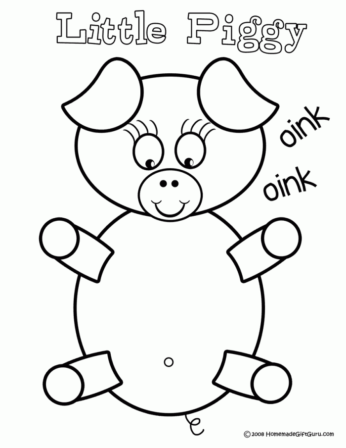 Cute Pig Coloring Pages To Kids