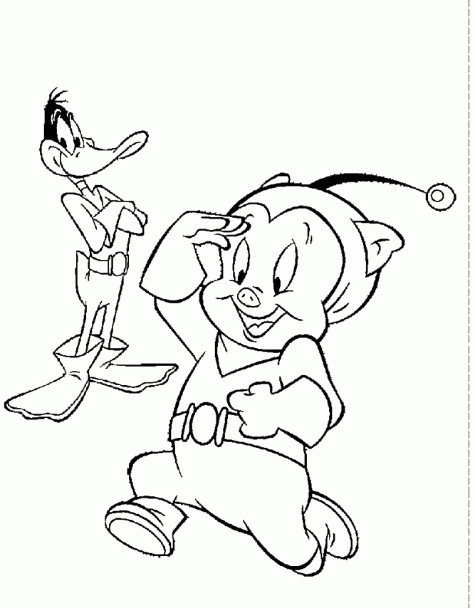 Daffy Duck And Friend Coloring Pages - Looney Tunes Cartoon - Coloring Home