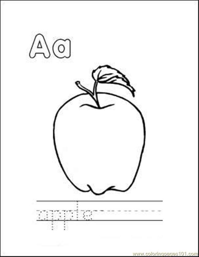Coloring Pages Apple (Food & Fruits > Apples) - free printable 