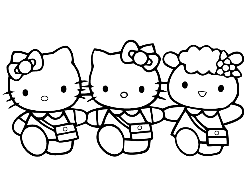 Hello Kitty And Friends Coloring Page | Free Printable Coloring Pages