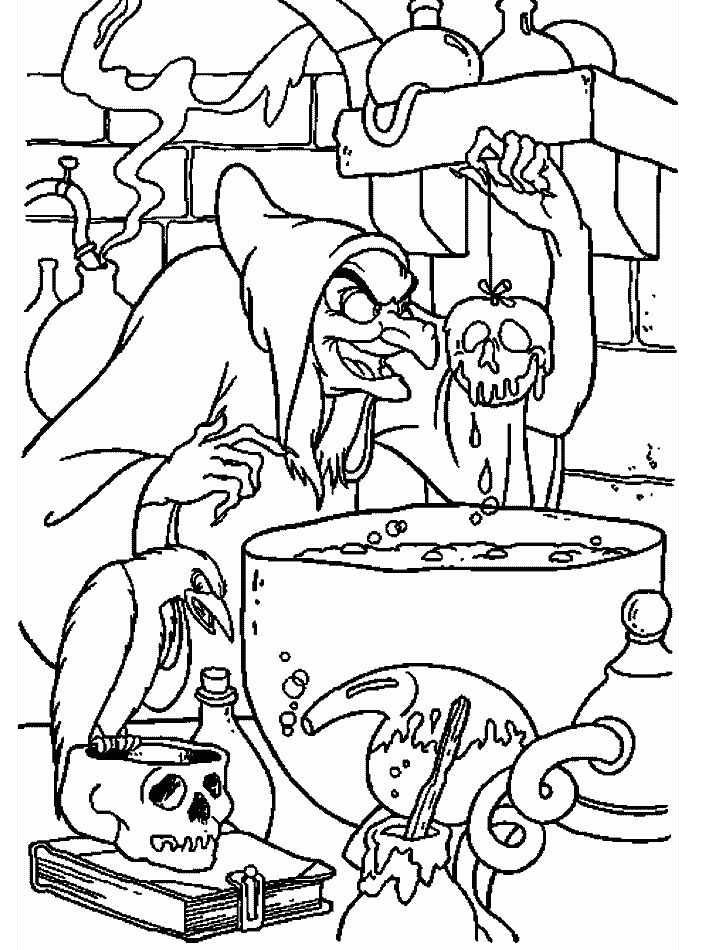 Disney Snow White print coloring pages. 19