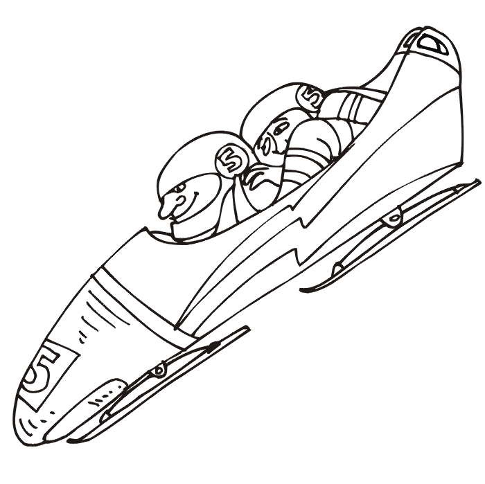 Winter Olympic Coloring Page | 2-Man Bobsleigh