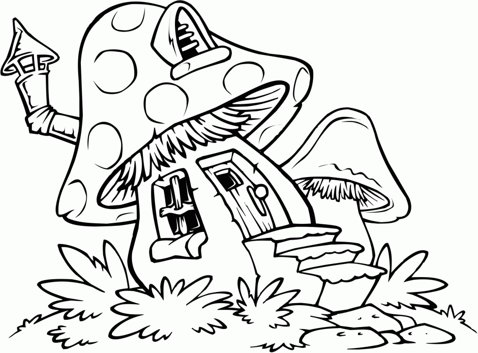 Mushroom House Colouring Pages Page Id 33930 Uncategorized Yoand 