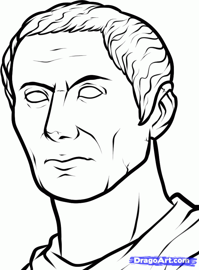 Caesar Julius Draw Coloring Step Stars Sketch Coloring Page.