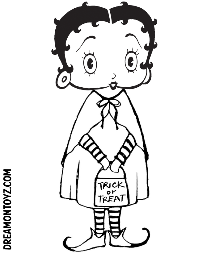 Betty Boop Pictures Archive: Halloween Betty Boop Coloring Book Pages
