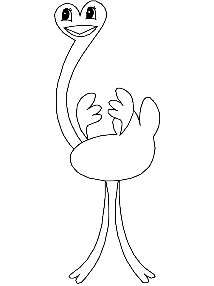 Printable Birds Ostrich Animals Coloring Page | Coloring Pages 4 Free