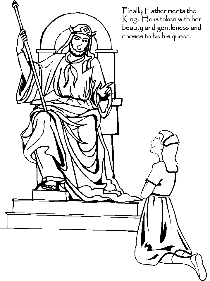 Page 4 of the Story of Esther, coloring book