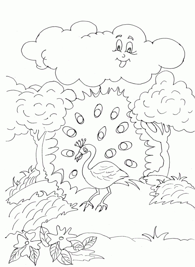 Cloud As A Cartoon Coloring Page Coloring Pages Of Various 166963 