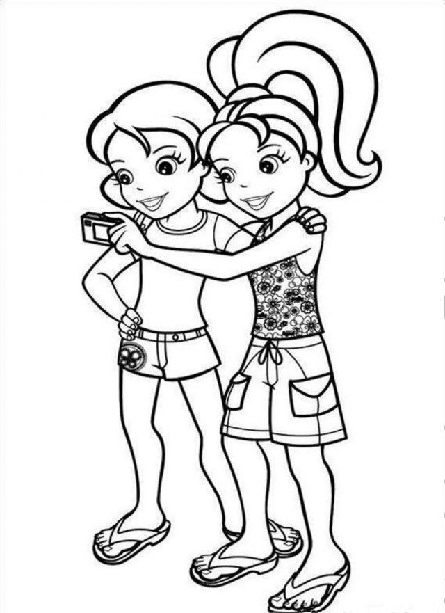 Polly Pocket Selfie Coloring Page Coloringplus 155729 Polly Pocket 