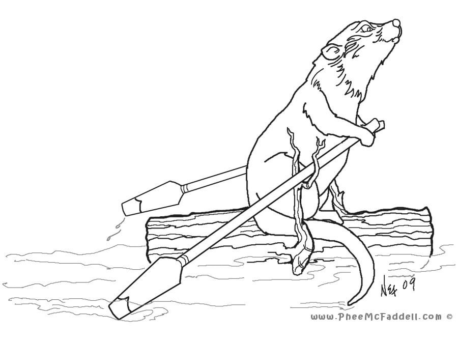 River Otter Drift Boat Coloring Page