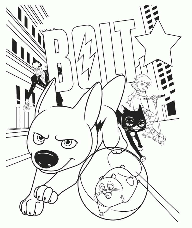 Disney Bolt Coloring Pages - Coloring Home