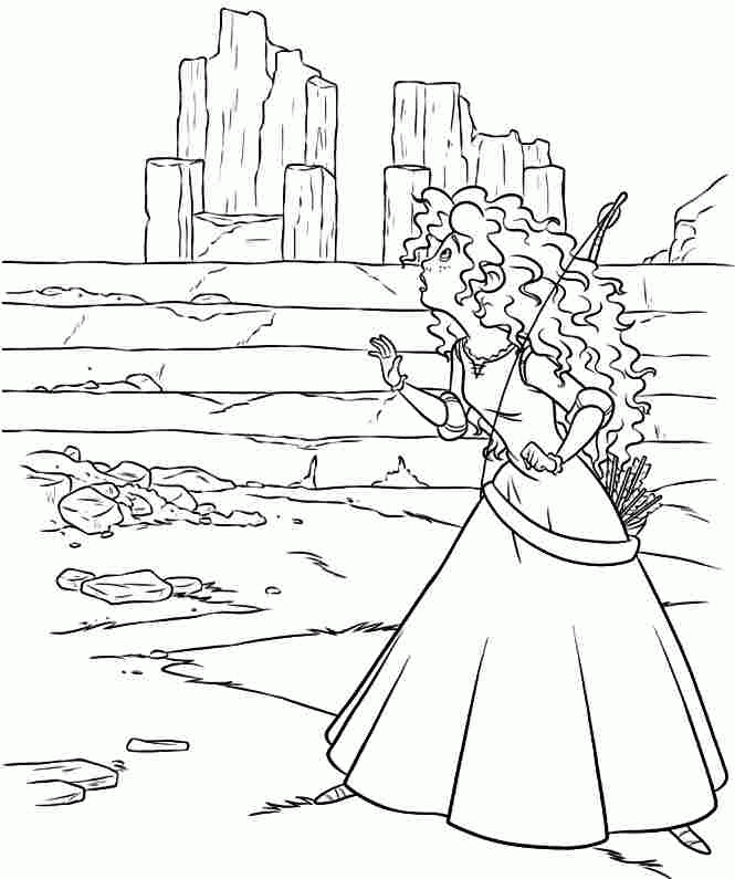 Coloring Pages Disney Princess Merida Brave Free For Girls & Boys 