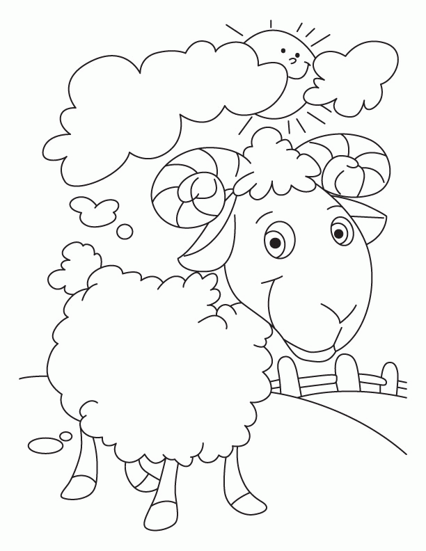 Sun in cloud, Sheep wool my proud coloring pages | Download Free 