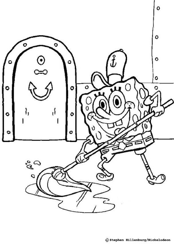 SPONGE BOB to color - Sponge Bob and his house-pet Gary the snail