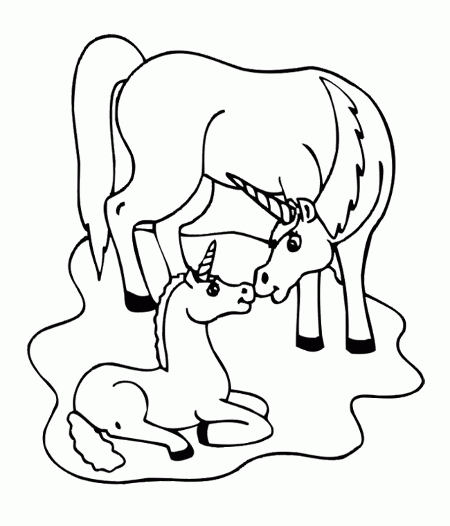 Two Unicorn Coloring Pages - Unicorn Coloring Pages : Girls 