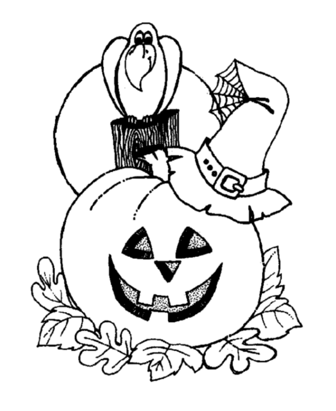 Halloween Pumpkin Coloring Pages - Frightful Halloween Pumpkin 