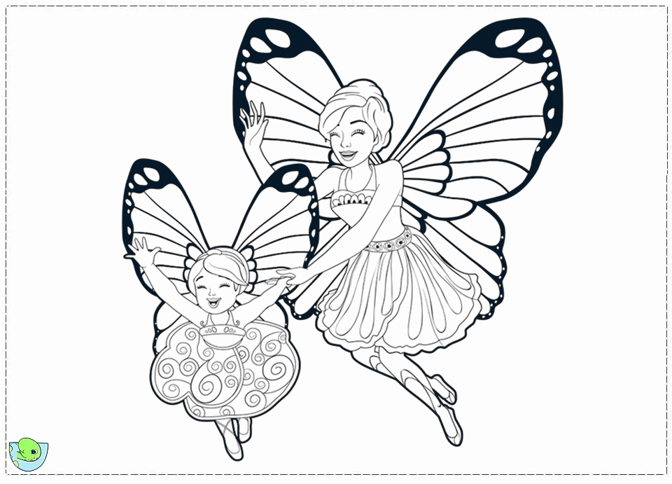 barbie and a fairy secret Colouring Pages