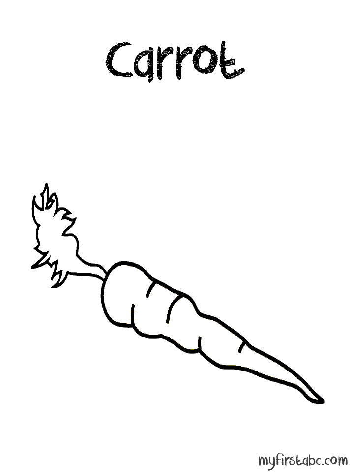 Carrot Coloring Page - My First ABC