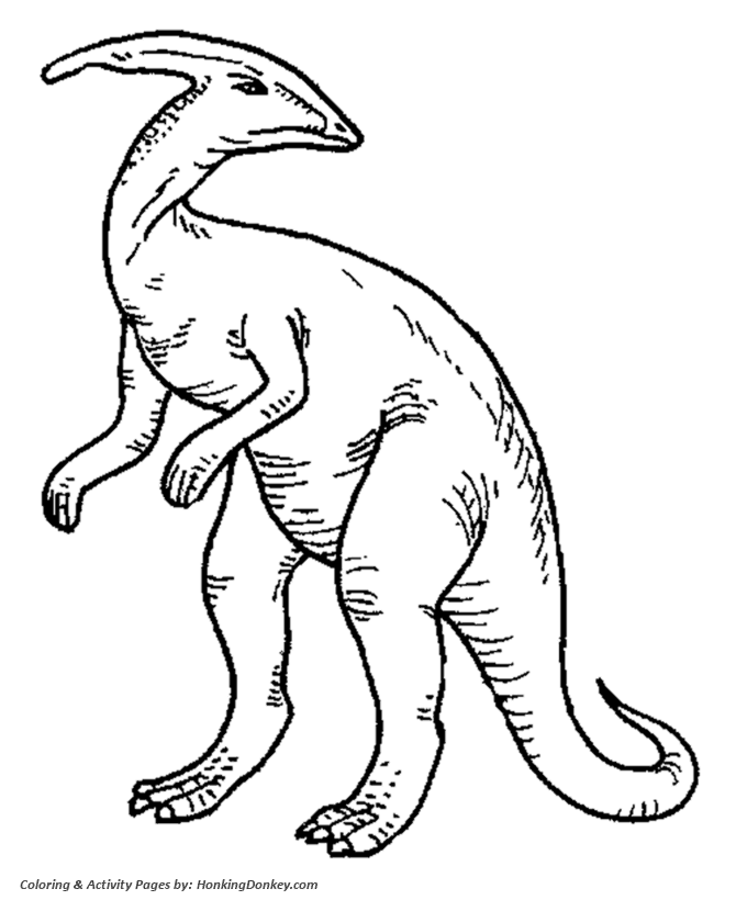 Dinosaur Coloring Pages | Printable Parasaurolophus coloring page 