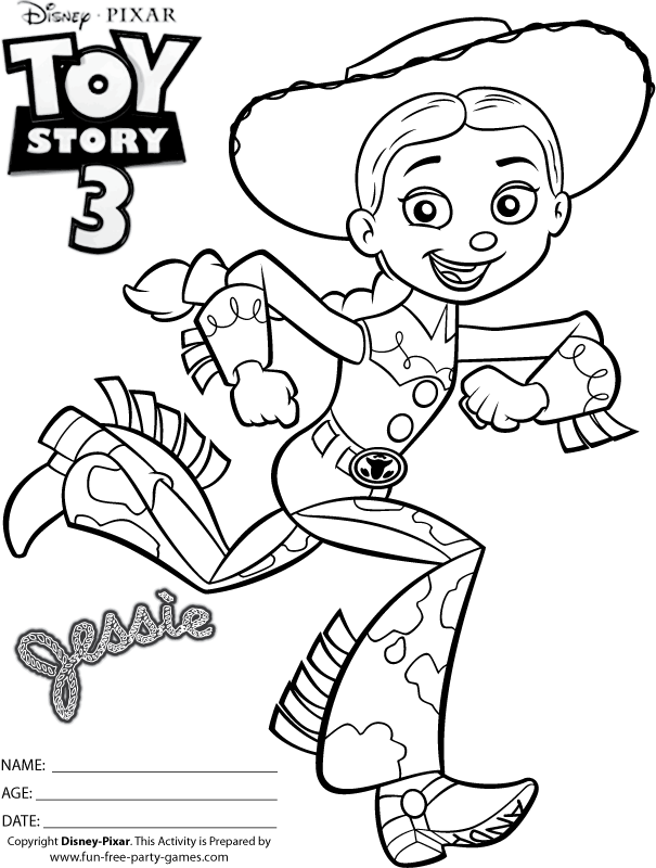 Toy Story 3 Coloring Pages: Jessie the Dancing Cowgirl!
