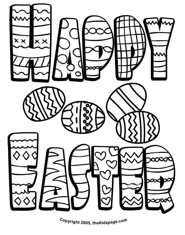 Happy Easter Wishes - Free Coloring Pages for Kids - Printable ...