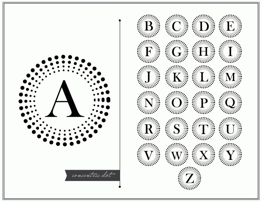 Concentric Dots Alphabet brush set | Laugh & Grow Press