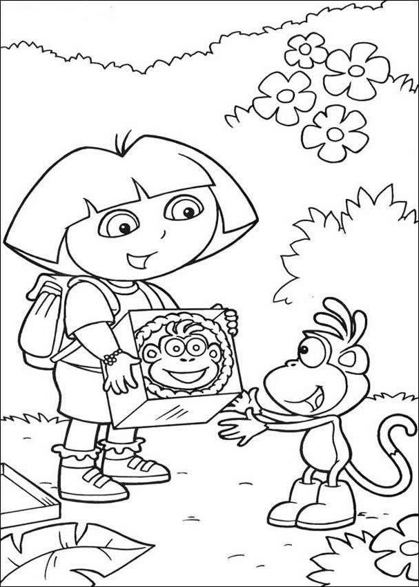 Pin Dora Coloring Pages For Kids To Print Cake