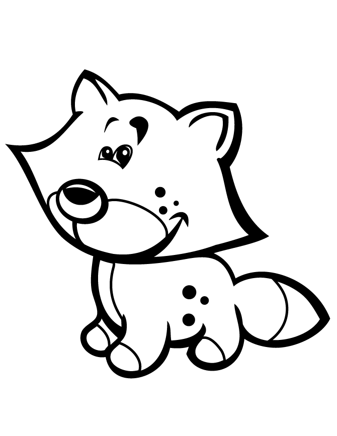 Baby Fox Coloring Page Images & Pictures - Becuo