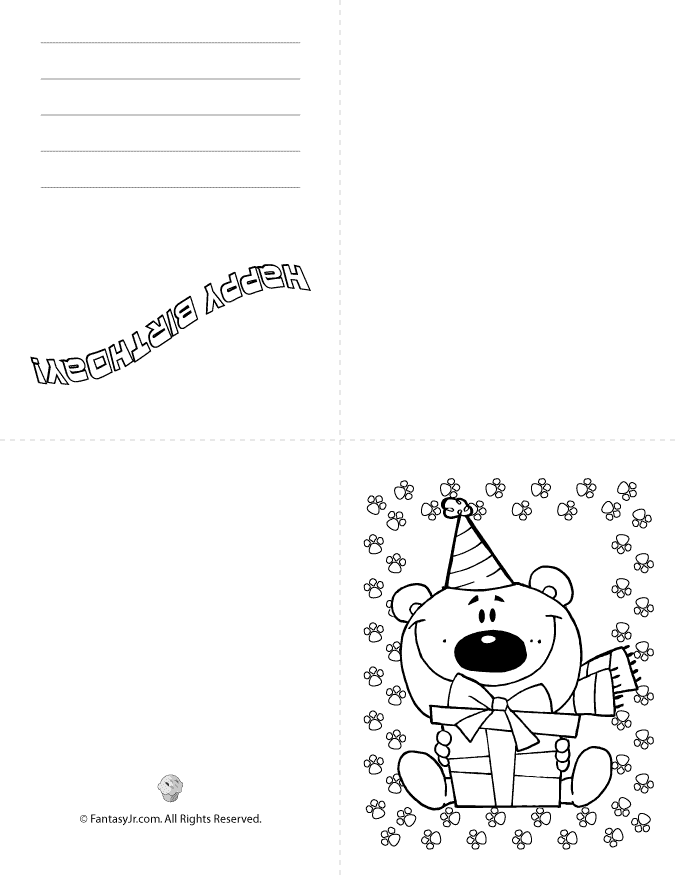 Birthday-cards-coloring-6 | Free Coloring Page Site