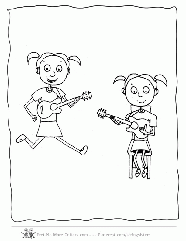 guitar coloring pages kids guitar players 4