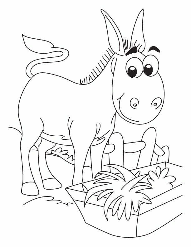 Enjoying! Delicious food donkey coloring pages | Download Free 