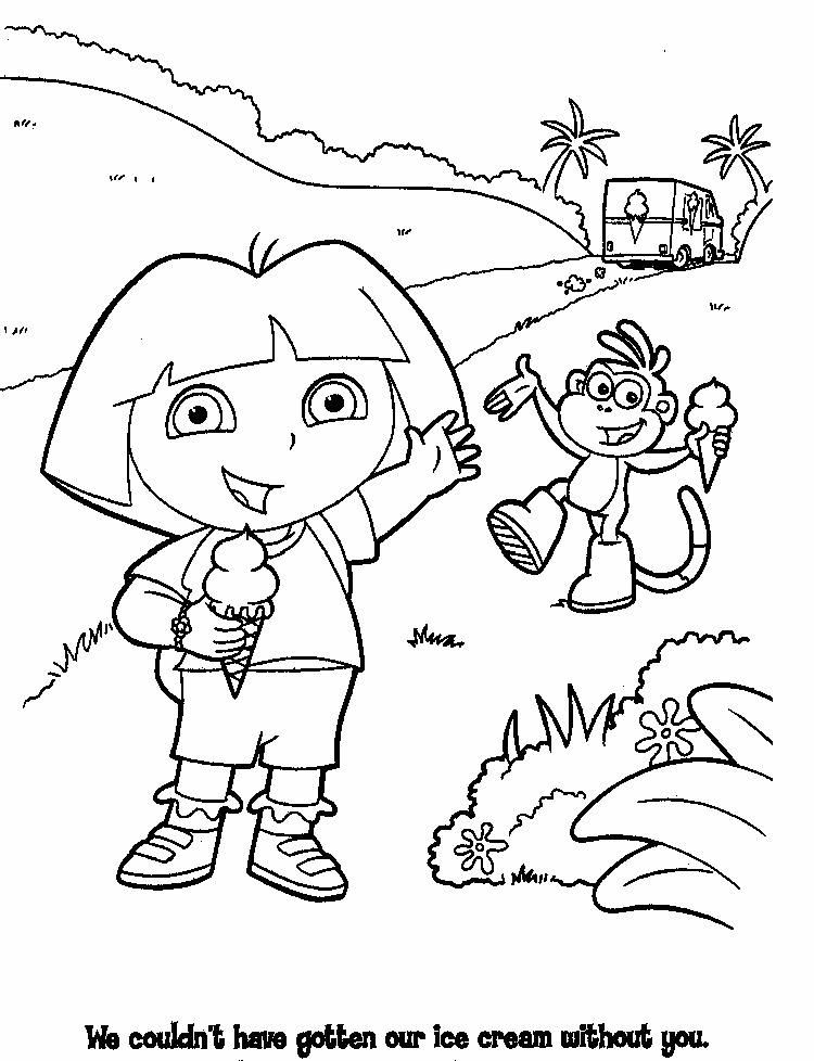 Pudgy Bunny's Dora the Explorer Coloring Pages
