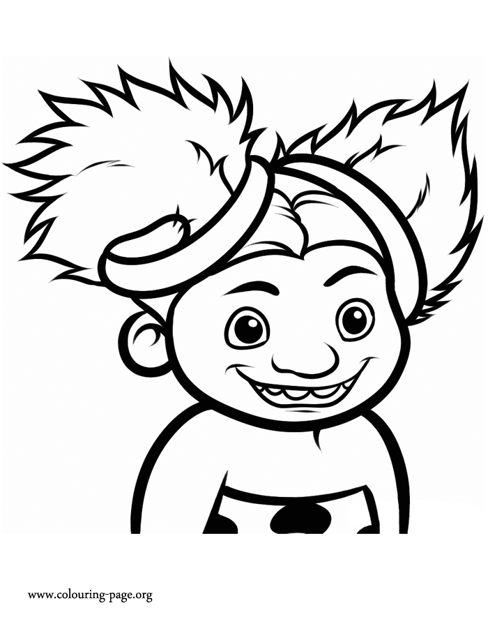 The Croods - Sandy, the baby of the Croods family coloring page