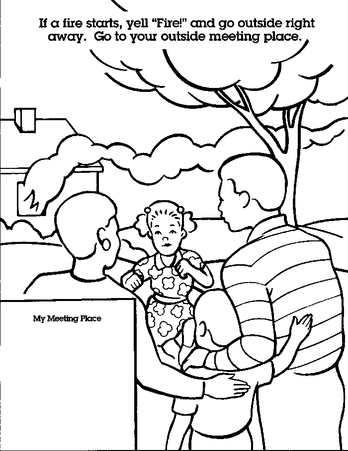 Fire Safety Coloring Page