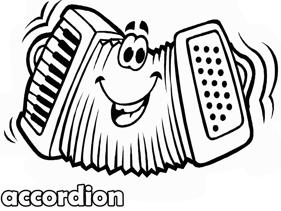 Printable Accordion Face Music Coloring Pages