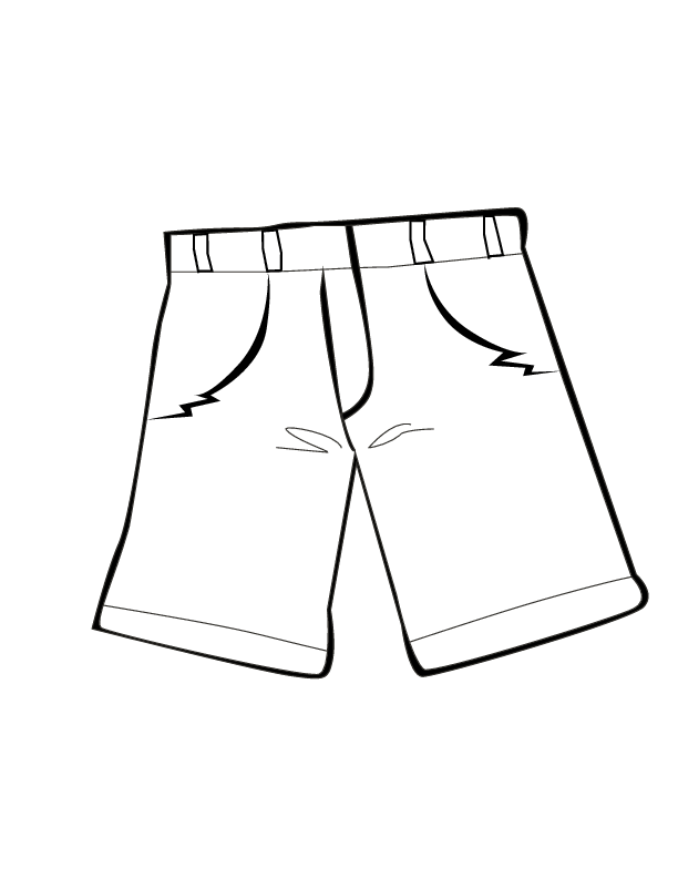 shorts coloring page template