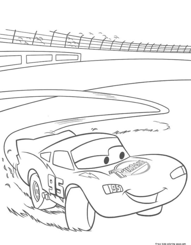Lightning McQueen race kids coloring pages to print | coloring pages
