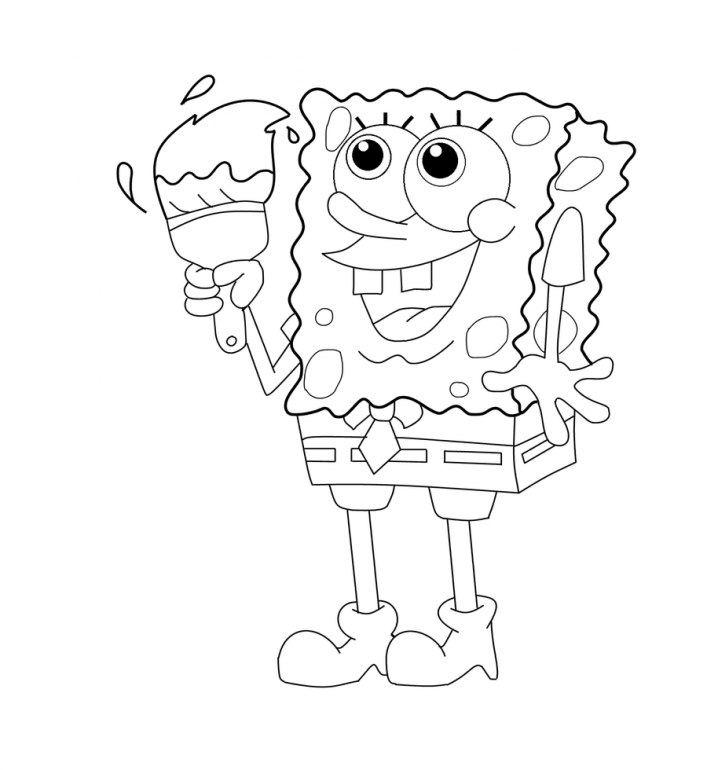 Spongebob Coloring Page To Paint. Online Coloring Page - Coloring Home